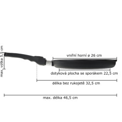 Titanová pánev na lívance  Ø26 cm s odnímatelnou rukojetí