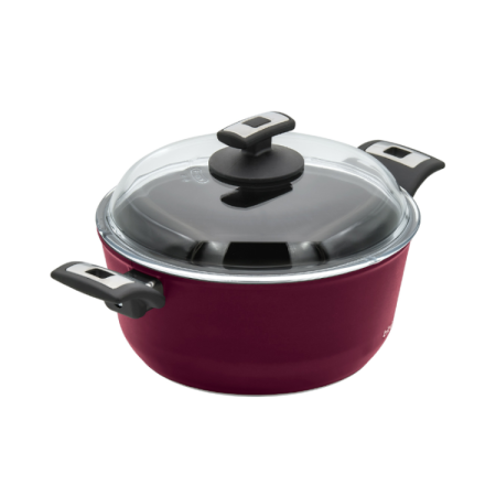 Indukční titanový hrnec iTIT281 ø 28 cm x 13 cm / 6.3 l, bordó
