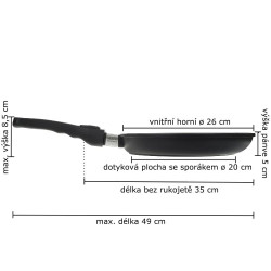 Titanová pánev K265 s odnímatelnou rukojetí